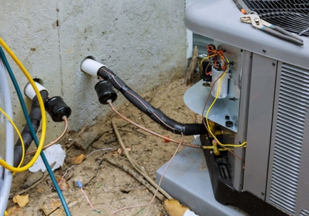 Broken HVAC system wires.