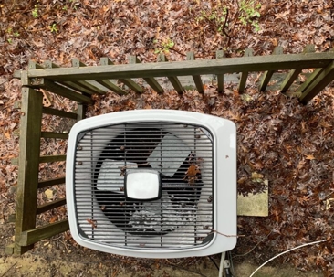 View of the top of a outdoor ac unit